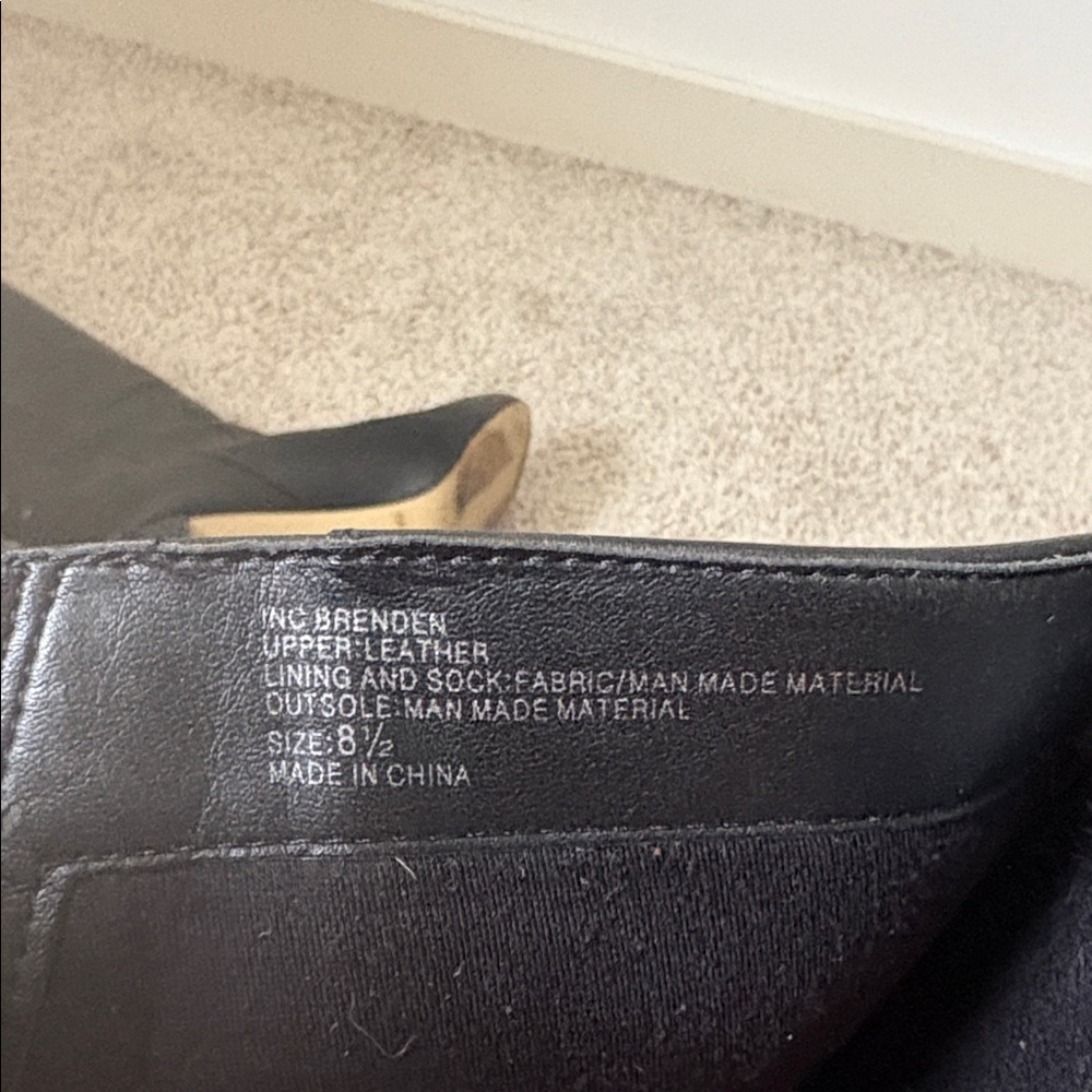 INC International Concepts Lea¹ther Knee High Black Boots - Picture 7 of 8
